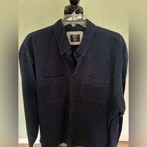 VTG Arrow Shirt Mens Workwear Button Down 90s Dark Blue Casual Shirt. Sz XL NWT.